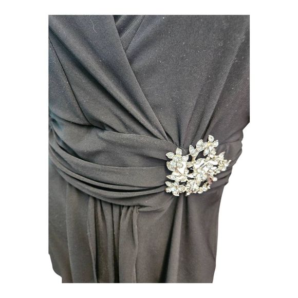 Drapers & Damon's Black Peplum Blouse Womens size 10 Vintage 80's Embellished To - Picture 4 of 9